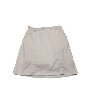 Alfred Dunner Skort Size 12 White Golf Skirt Built In Shorts Elastic Waist